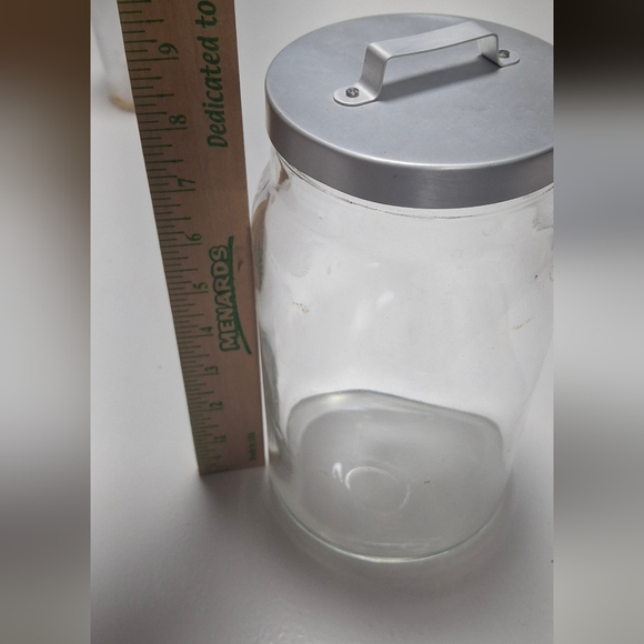 New Vintage Ikea "Burken" 7" Clear Glass Covered Airtight Storage Jar Canister. - Picture 3 of 3